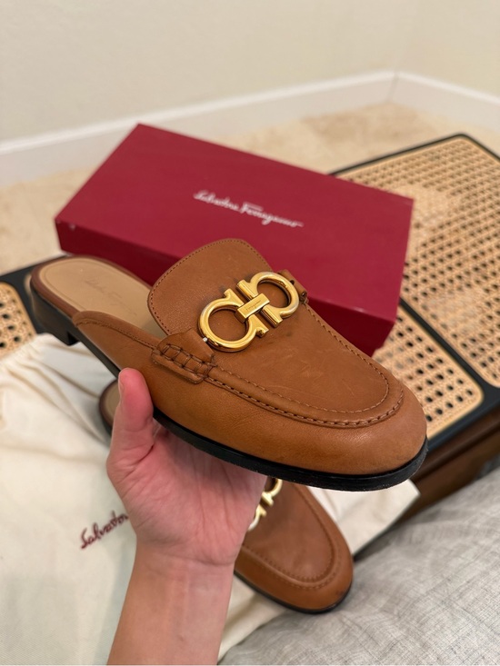 Salvatore Ferragamo Shoes - Salvatore Ferragamo Leather Gancici Mules